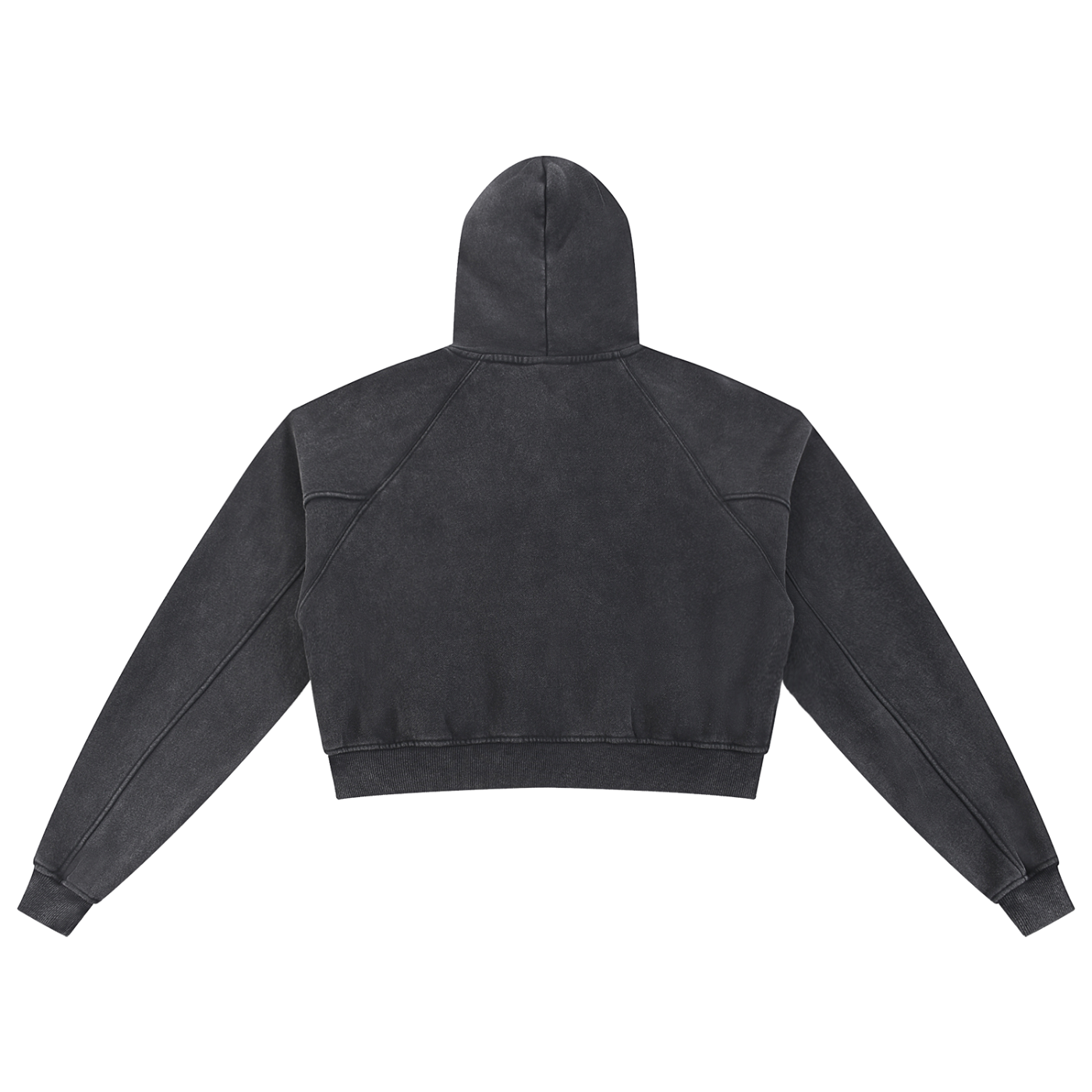 MystiManic - Medium Snow Washed Cropped Hoodie - Woman - Black/Purple