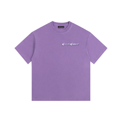 MystiManic - Vintage Washed Oversized T-Shirt - Unisex - Purple/White