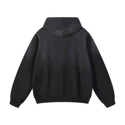 MystiManic - Heavy Sunfade Lux Oversized Hoodie - Unisex - Black/Pink
