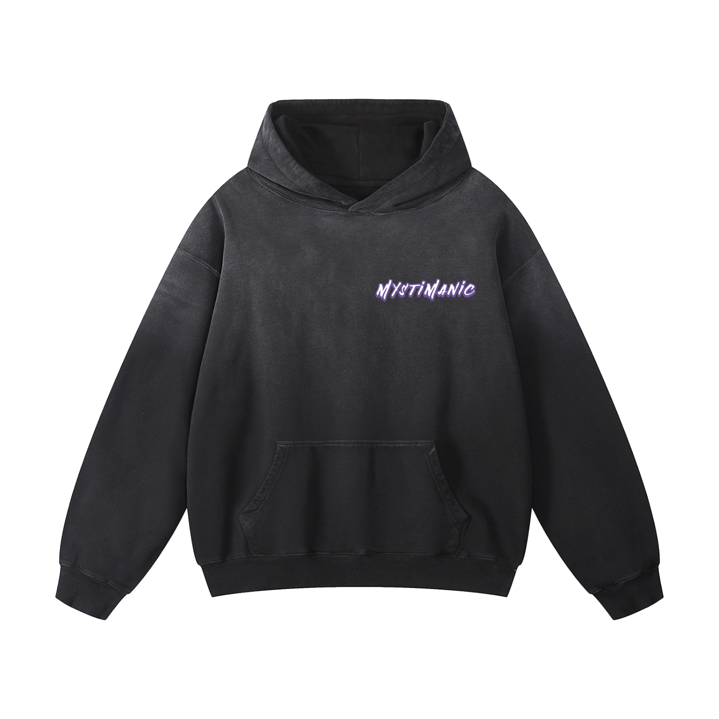 MystiManic - Heavy Sunfade Lux Oversized Hoodie - Unisex - Black/Purple