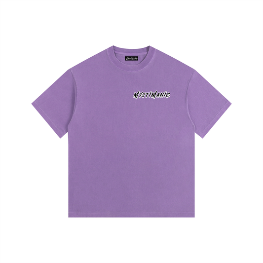 MystiManic - Vintage Washed Oversized T-Shirt - Unisex - Purple/Black