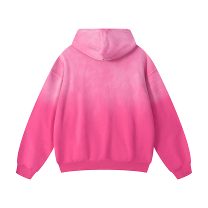 MystiManic - Heavy Sunfade Lux Oversized Hoodie - Unisex - Pink/White