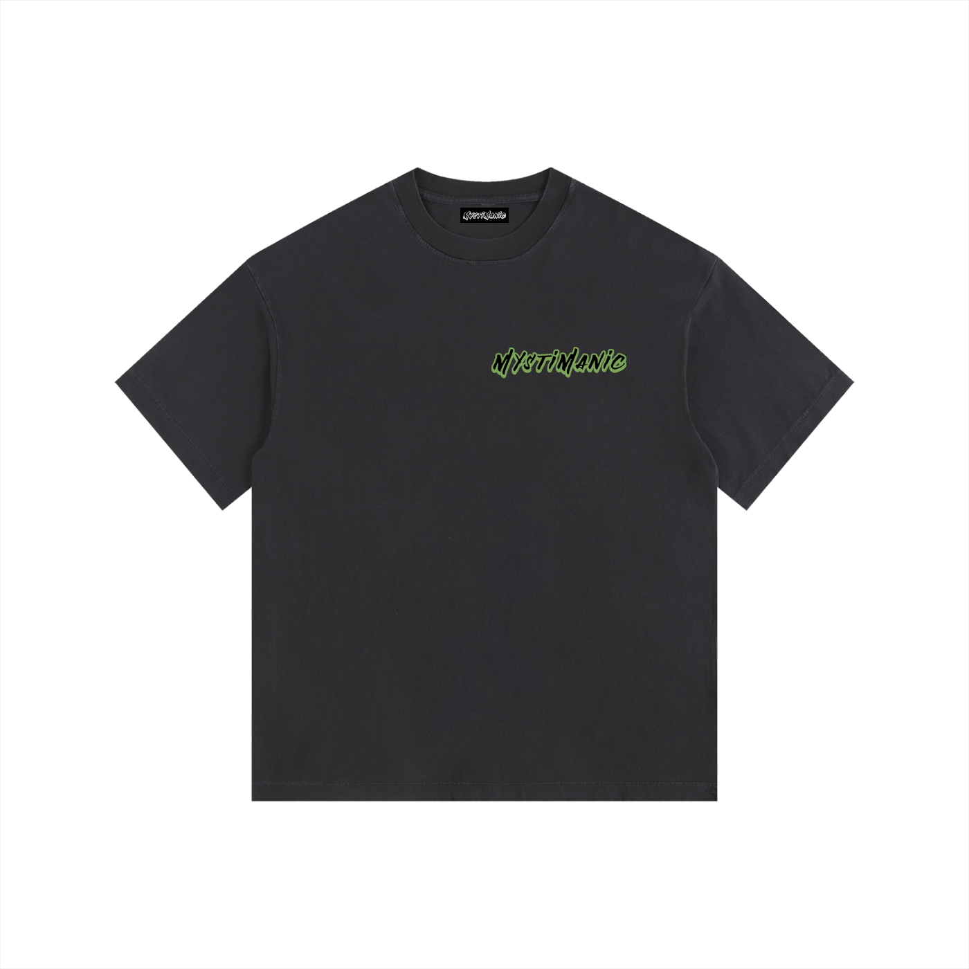 MystiManic - Vintage Washed Oversized T-Shirt - Unisex - Black/Green