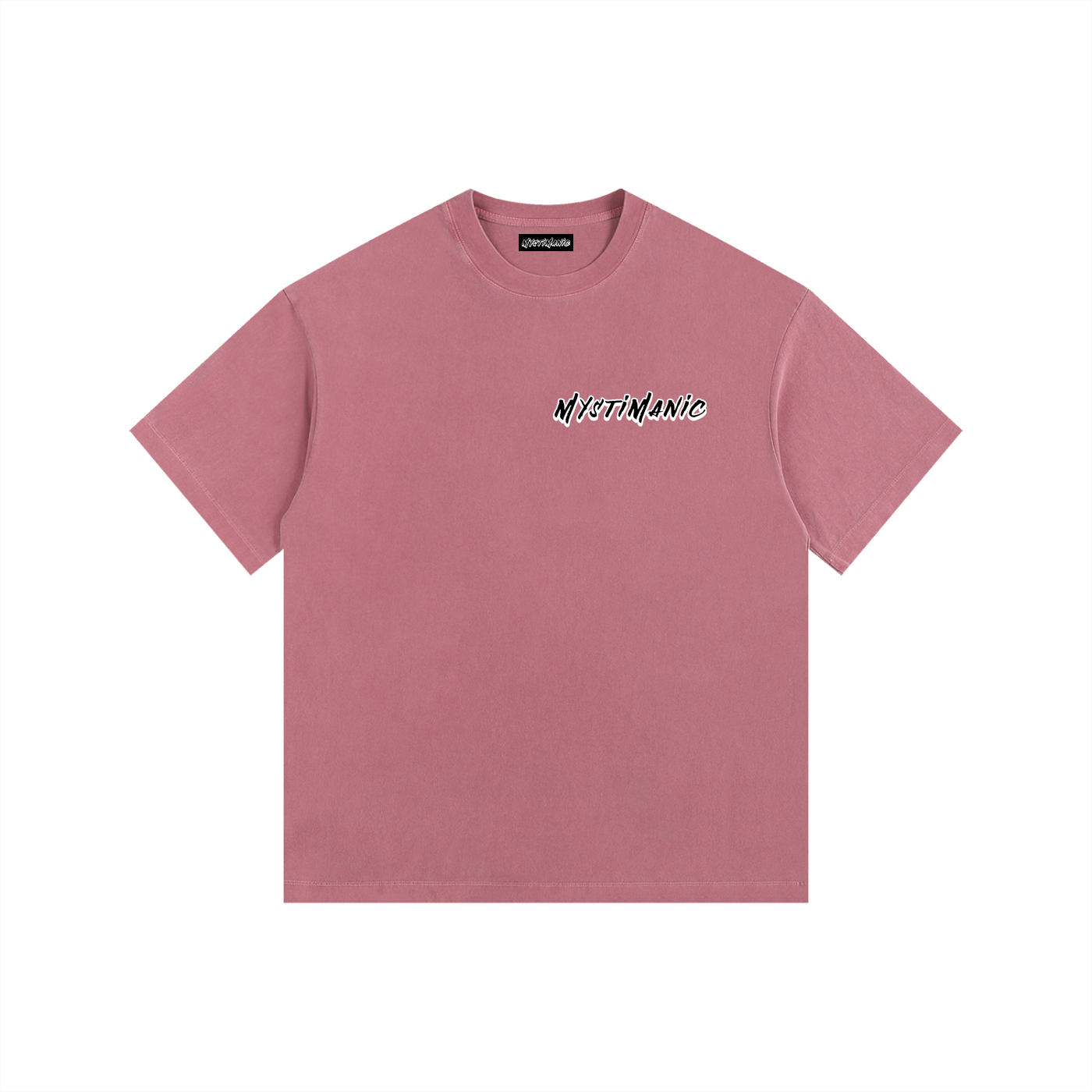 MystiManic - Vintage Washed Oversized T-Shirt - Unisex - Dusty Rose/Black
