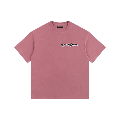 MystiManic - Vintage Washed Oversized T-Shirt - Unisex - Dusty Rose/Black