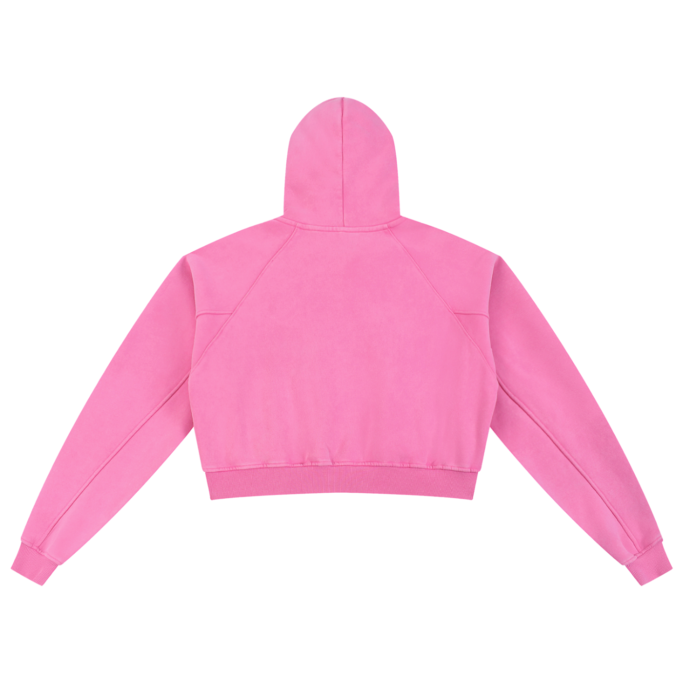 MystiManic - Medium Snow Washed Cropped Hoodie - Woman - Pink/Black