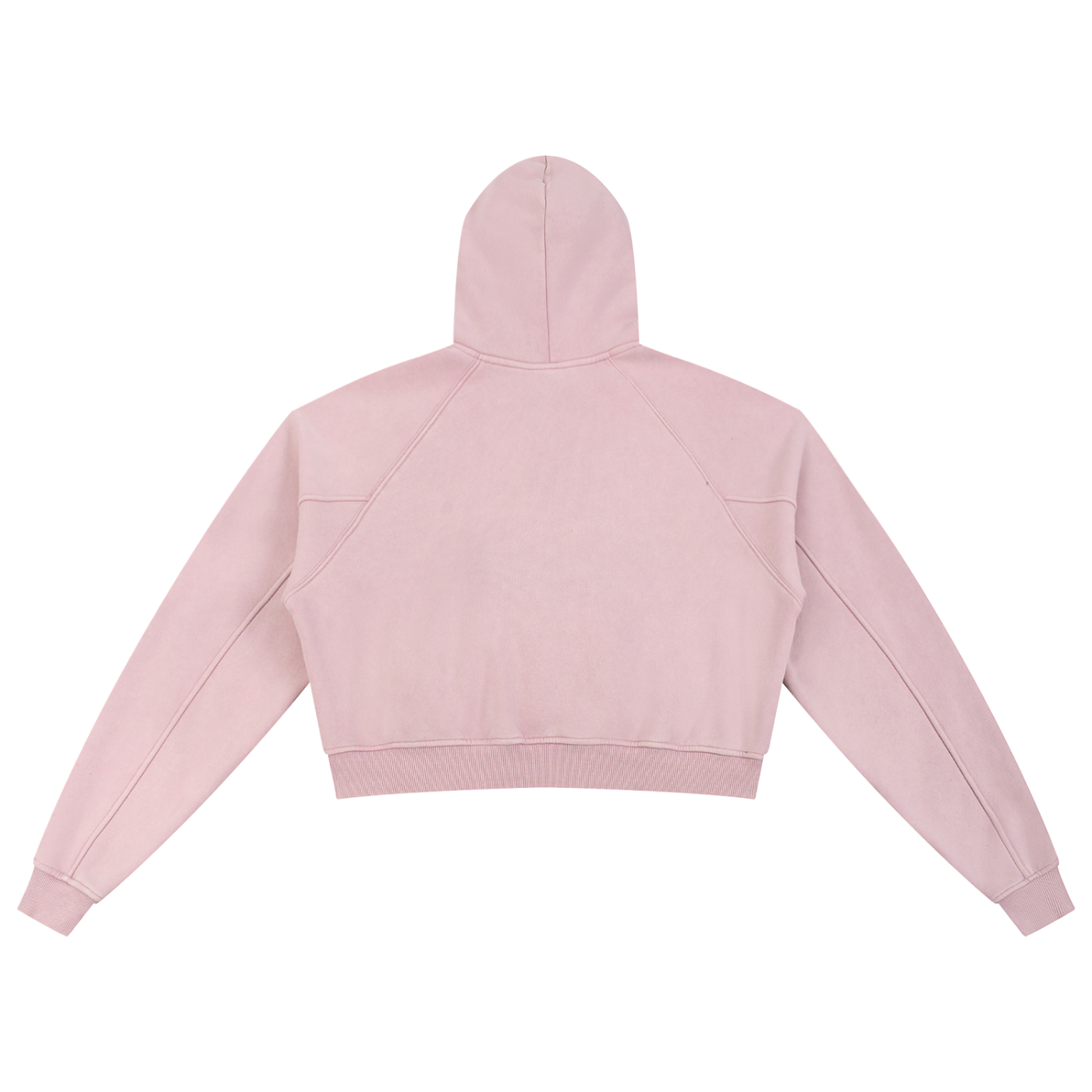 MystiManic - Medium Snow Washed Cropped Hoodie - Woman - Light Pink/Pink
