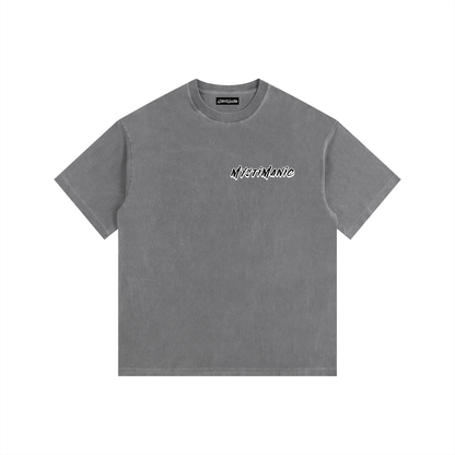 MystiManic - Vintage Washed Oversized T-Shirt - Unisex - Gray/Black