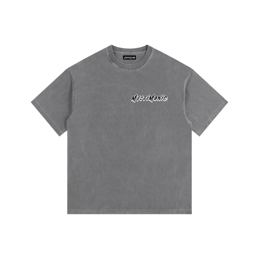 MystiManic - Vintage Washed Oversized T-Shirt - Unisex - Gray/Black