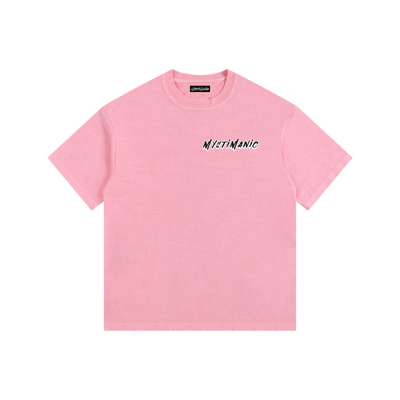 MystiManic - Vintage Washed Oversized T-Shirt - Unisex - Pink/Black