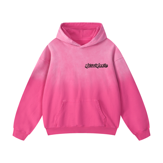 MystiManic - Heavy Sunfade Lux Oversized Hoodie - Unisex - Pink/White
