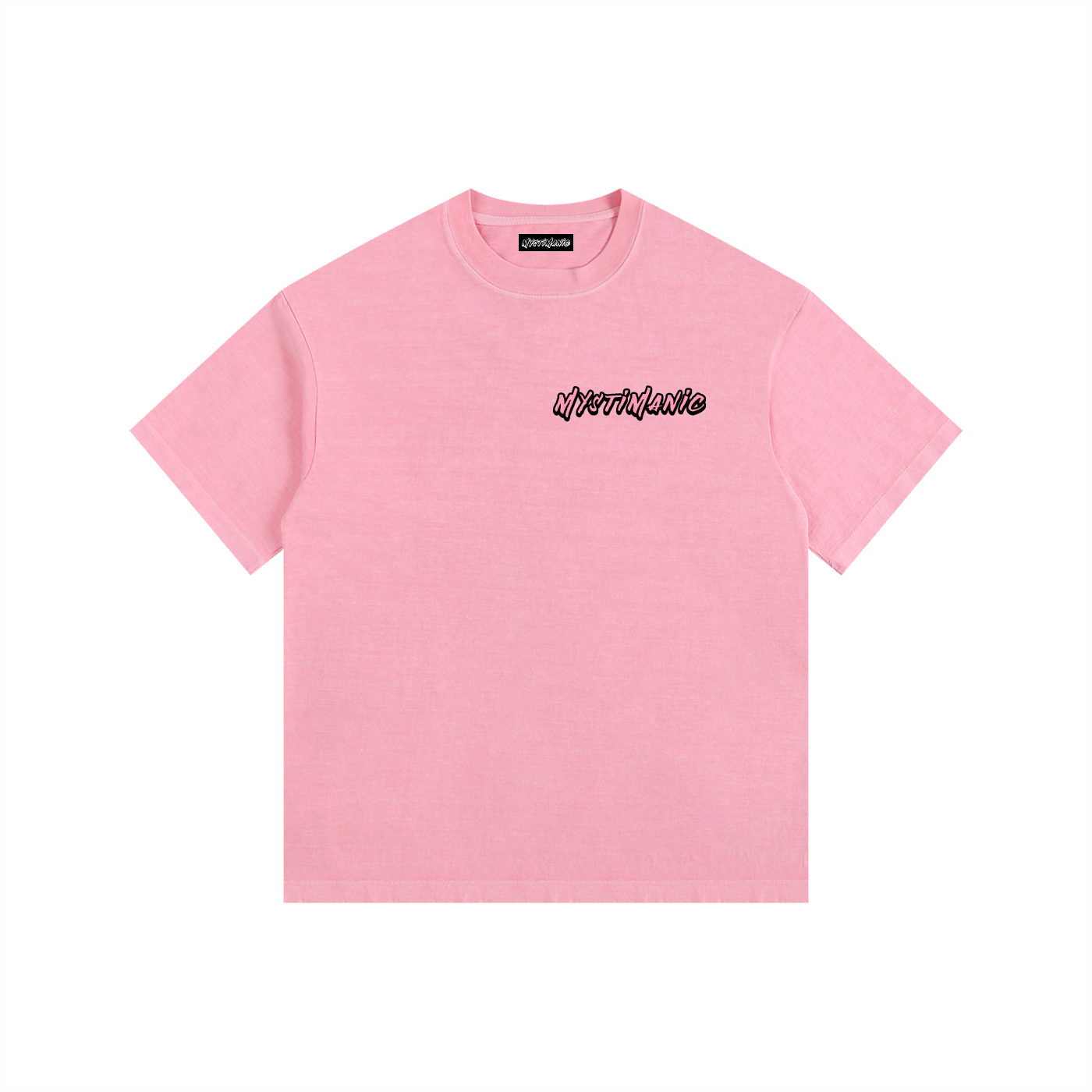 MystiManic - Vintage Washed Oversized T-Shirt - Unisex - Pink/Pink