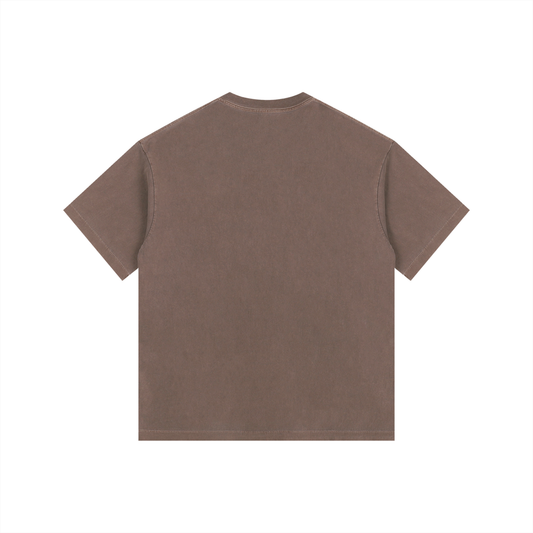 MystiManic - Vintage Washed Oversized T-Shirt - Unisex - Coffee/Black