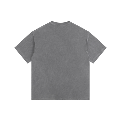 MystiManic - Vintage Washed Oversized T-Shirt - Unisex - Gray/Black