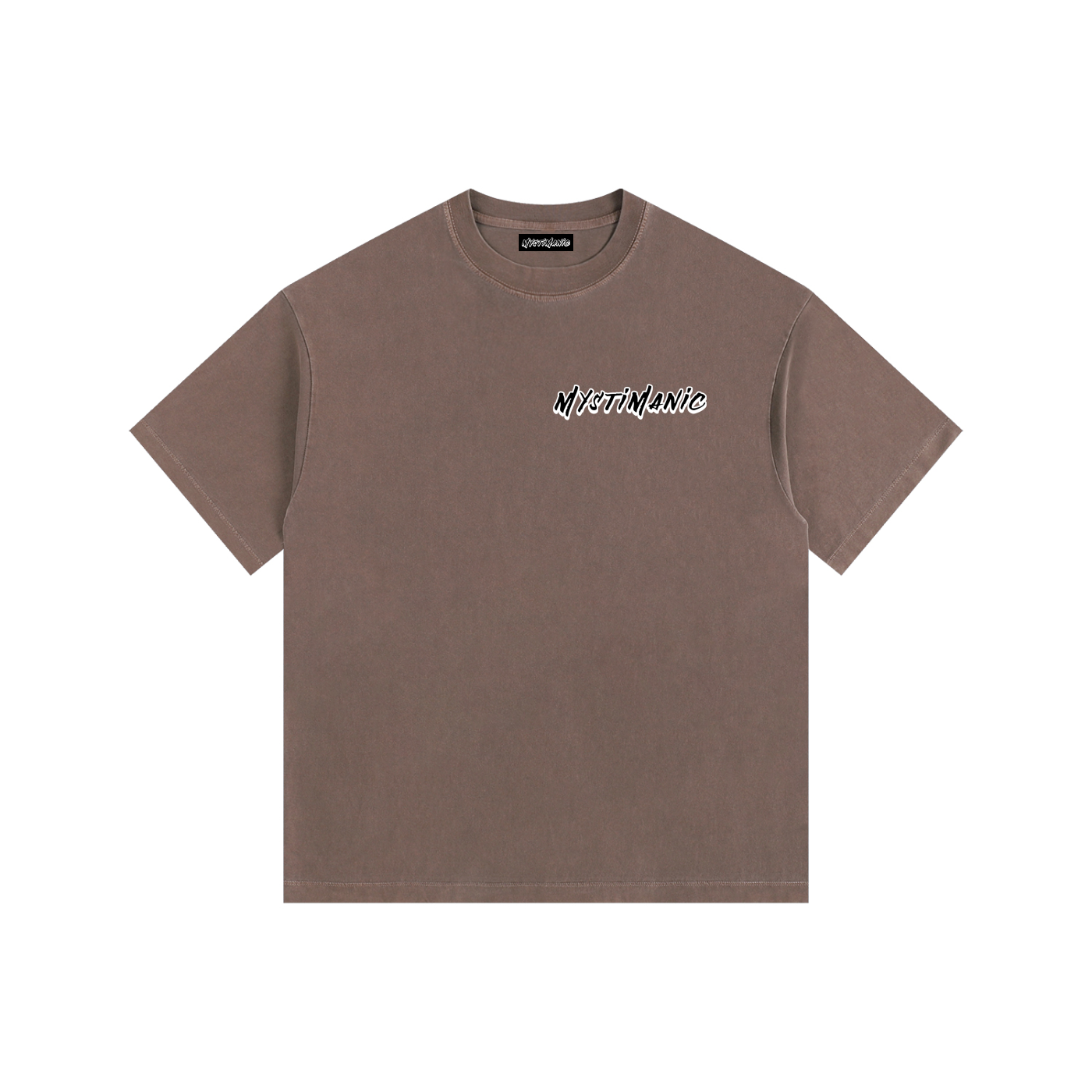 MystiManic - Vintage Washed Oversized T-Shirt - Unisex - Coffee/Black