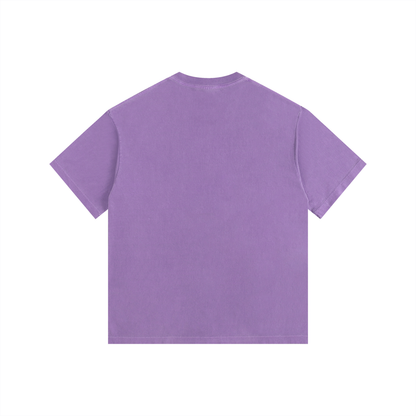 MystiManic - Vintage Washed Oversized T-Shirt - Unisex - Purple/Black